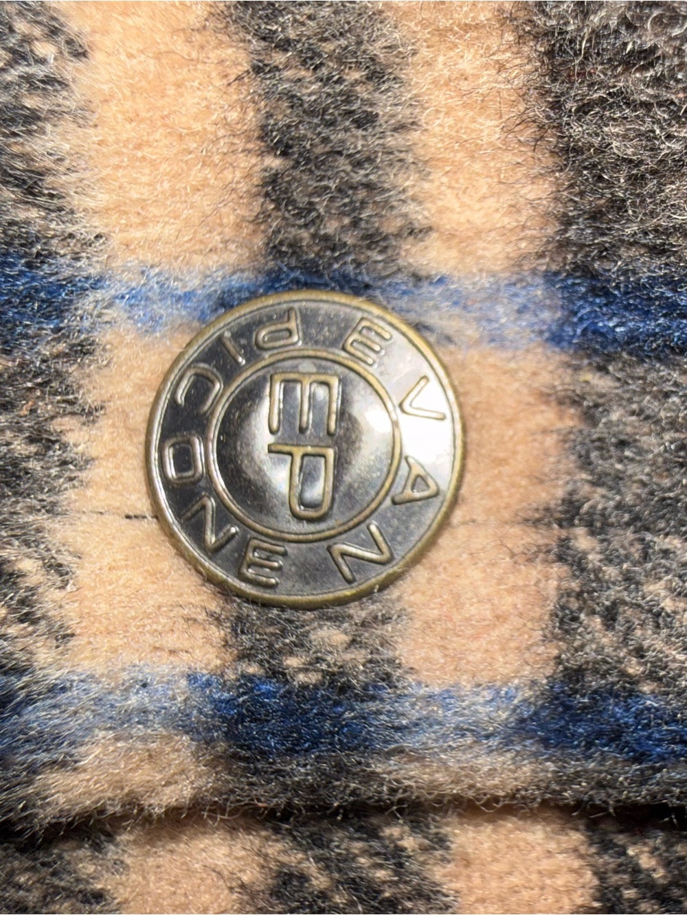 Vintage Evan Picone Plaid Button-Front Wool Jacket Black Beige Red Navy Tartan - Picture 9 of 10